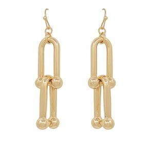 Bold Double U Linked Drop Earrings